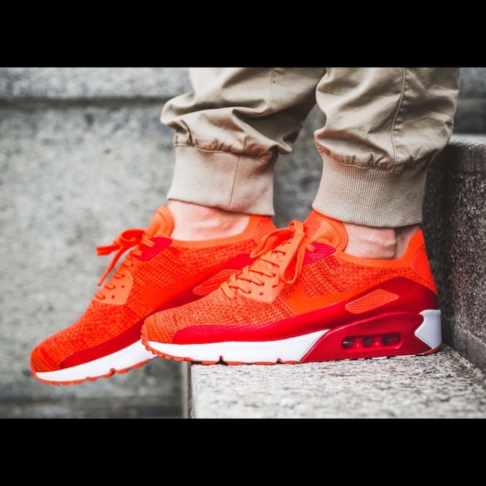 NIKE AIR MAX 90 ULTRA 2.0 FLYKNIT Bright Crimson - Picture 3 of 4